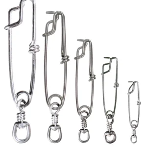 Broche resistente de acero inoxidable ideal para la pesca con palangre y nasas en aguas profundas.