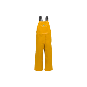 Ciré avec le devant en double tissu avec renfort genouillères pour la pêche professionnelle. Couleur jaune fluorescent et bleu