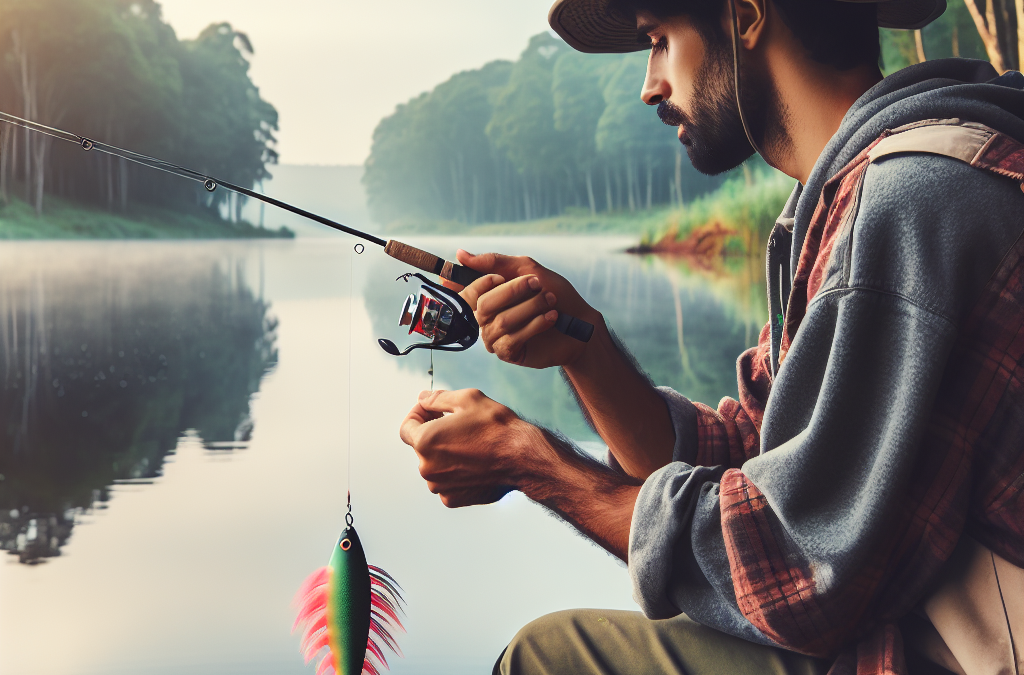 Techniques de pêche au leurre pour débutants avec un leurre coloré
