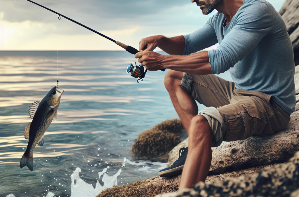 Pêche du bar dans les zones rocheuses
